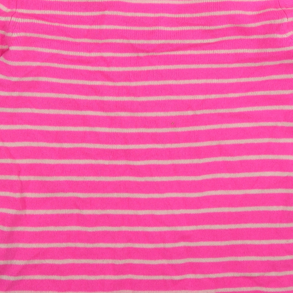 Uniqlo Womens Pink Striped Knit Pullover Jumper Size M