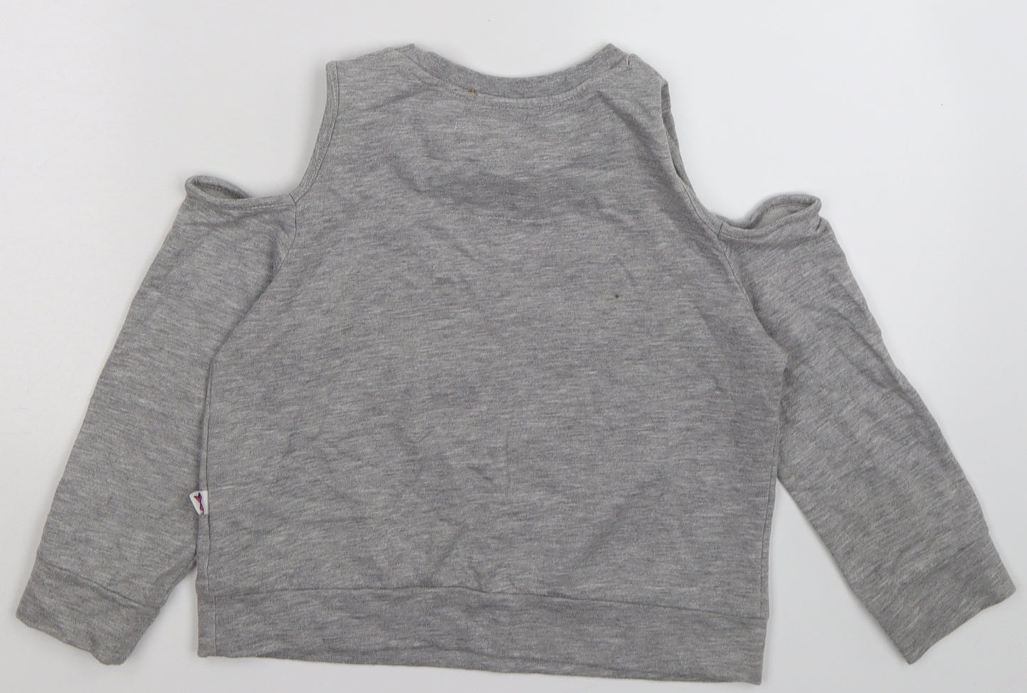 Jojo Silva Girls Grey   Pullover Sweatshirt Size 8-9 Years  - cold shoulder