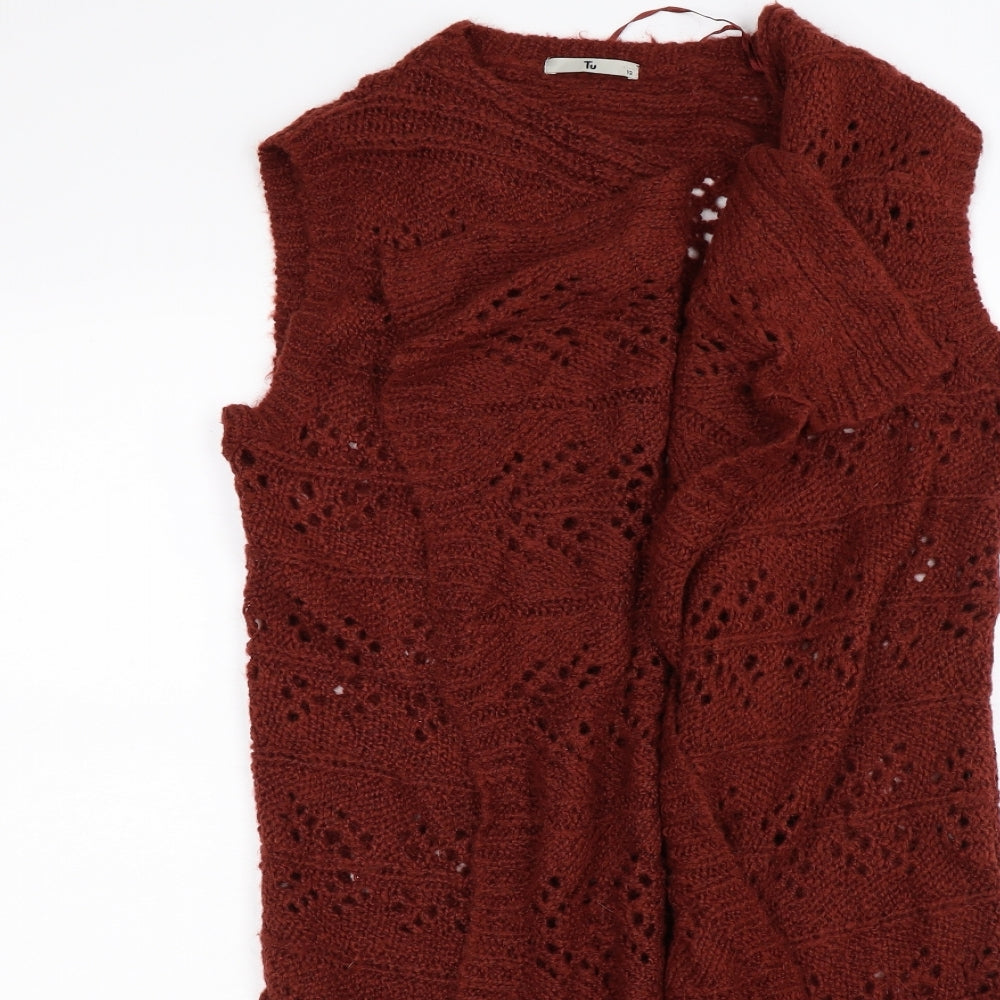 TU Womens Brown  Knit Cardigan Jumper Size 12
