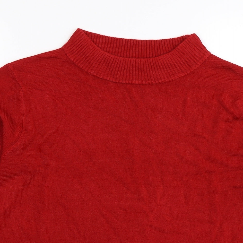 Damart Womens Red  Knit Pullover Jumper Size 14