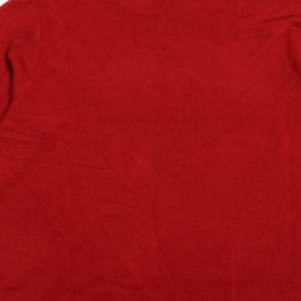 Damart Womens Red  Knit Pullover Jumper Size 14