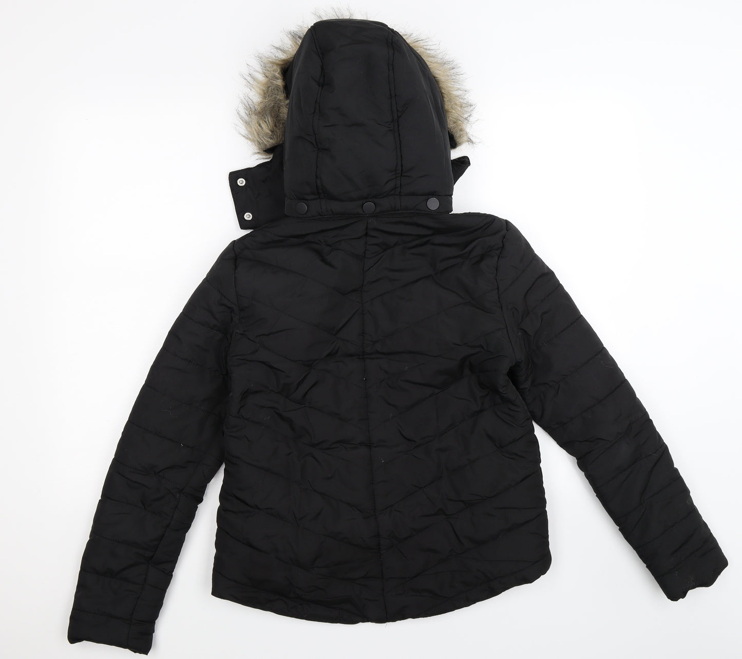 Avenue Womens Black   Quilted Jacket Size 8