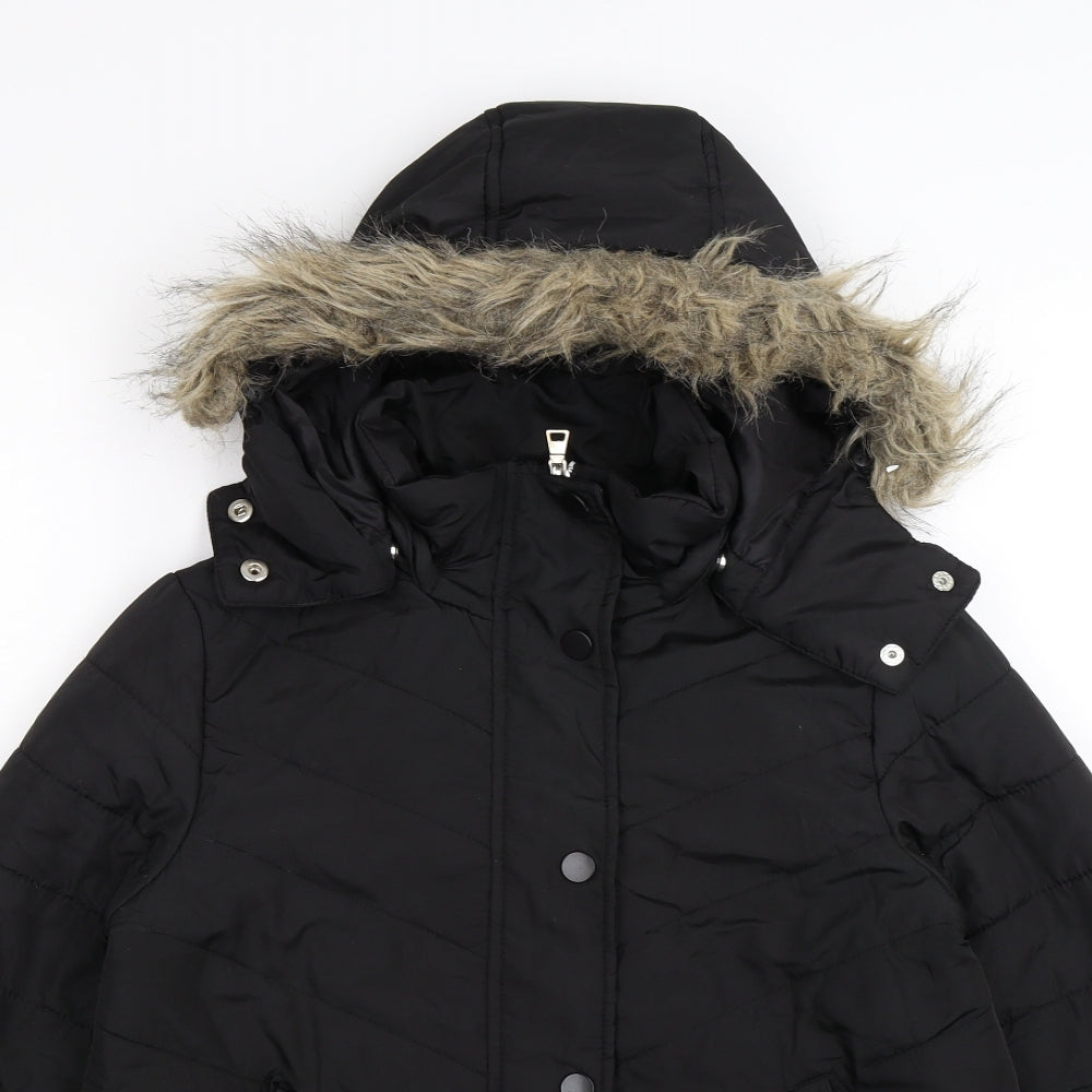 Avenue Womens Black   Quilted Jacket Size 8