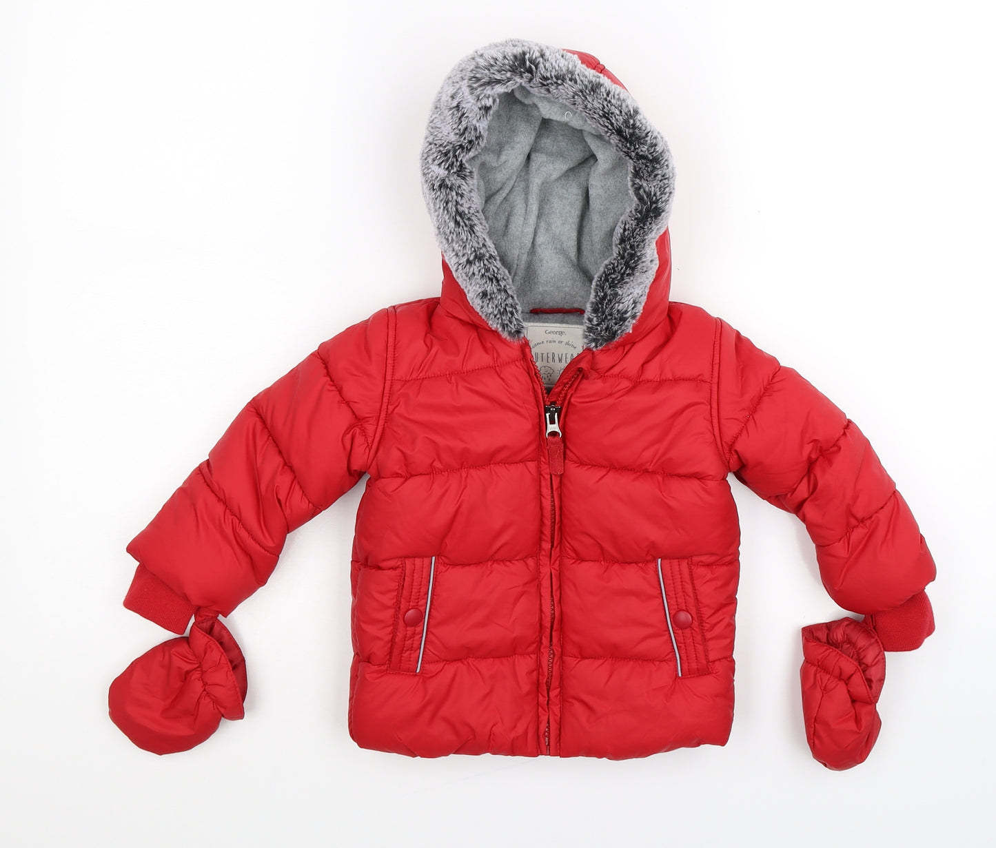 George Boys Red   Pullover Casual Size 12-18 Months  - with mitts