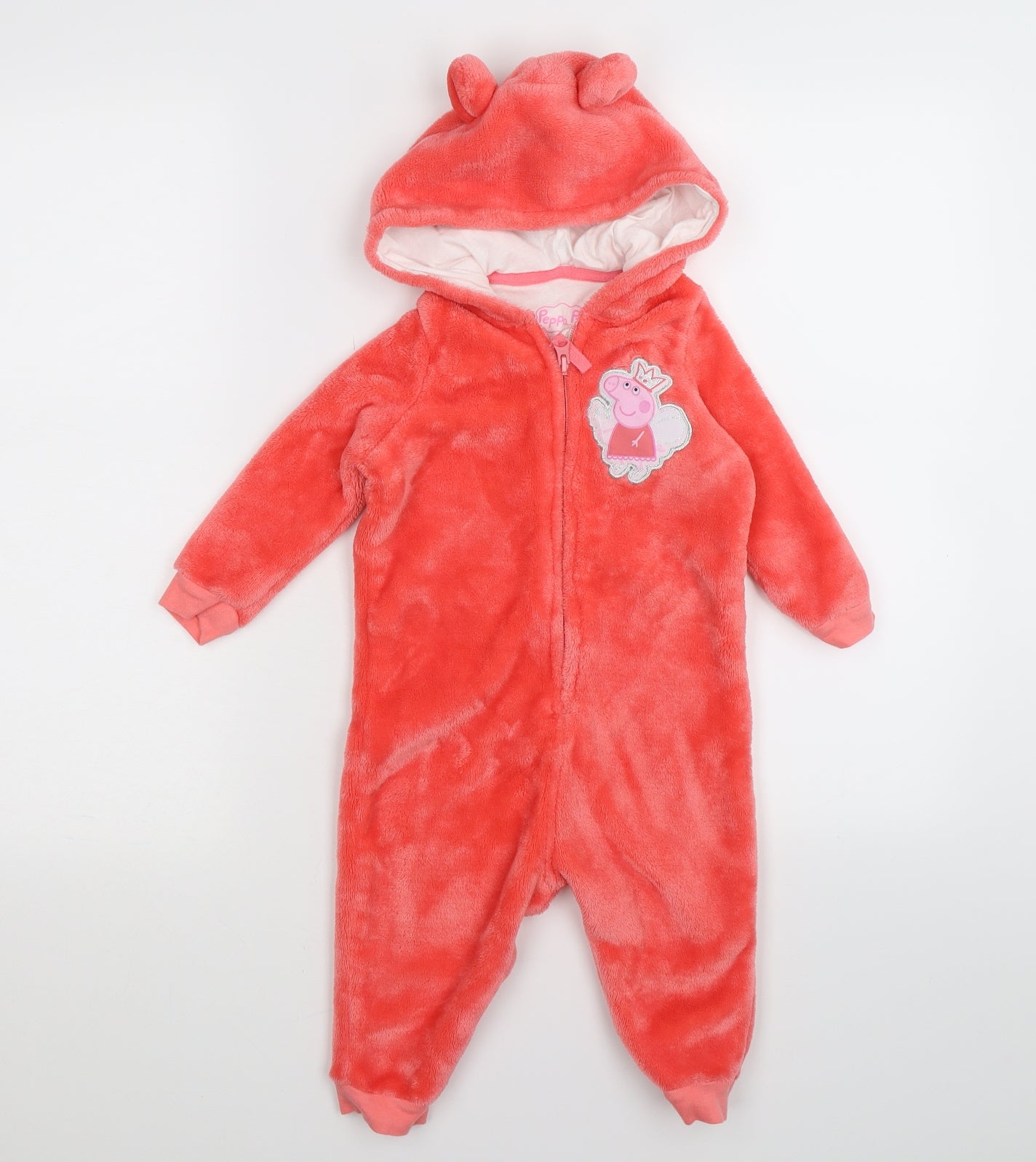 Marks and Spencer Girls Pink  Fleece Coverall One-Piece Size 12-18 Months  - Peppa Pig