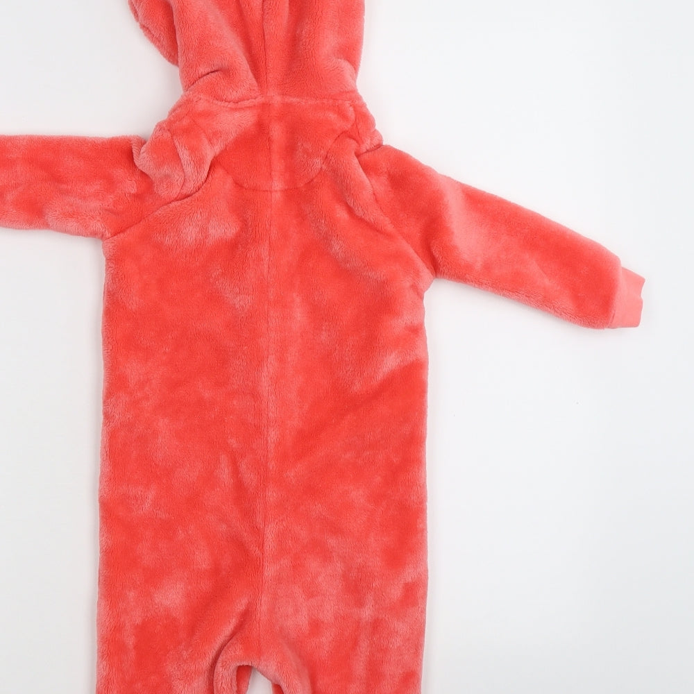 Marks and Spencer Girls Pink  Fleece Coverall One-Piece Size 12-18 Months  - Peppa Pig