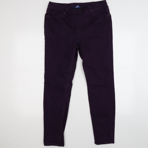 BHS Womens Purple  Denim Jegging Leggings Size 16 L28 in - soft touch