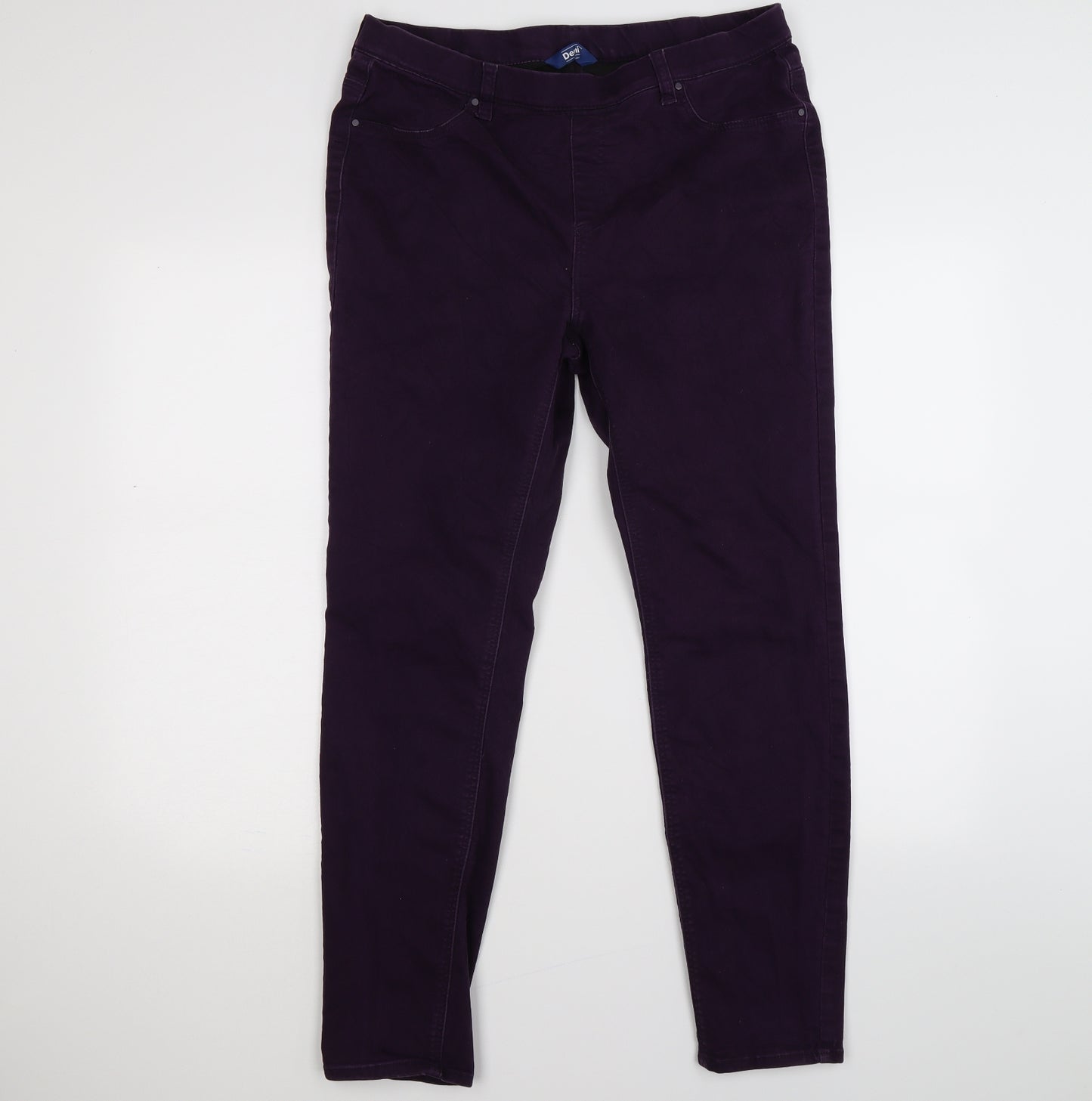 BHS Womens Purple  Denim Jegging Leggings Size 16 L28 in - soft touch