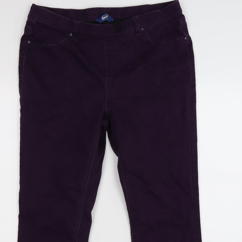 BHS Womens Purple  Denim Jegging Leggings Size 16 L28 in - soft touch