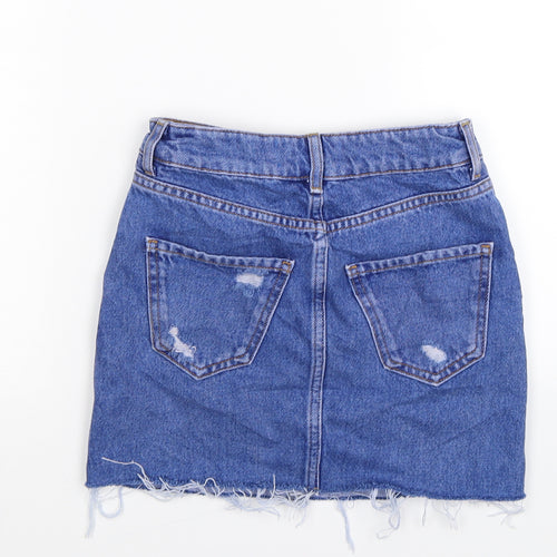 New Look Girls Blue Floral Denim Straight & Pencil Skirt Size 10 Years