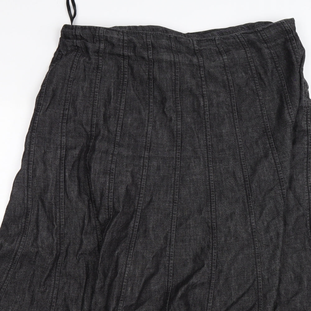 Per Una Womens Grey  Denim Peasant Skirt Size 14