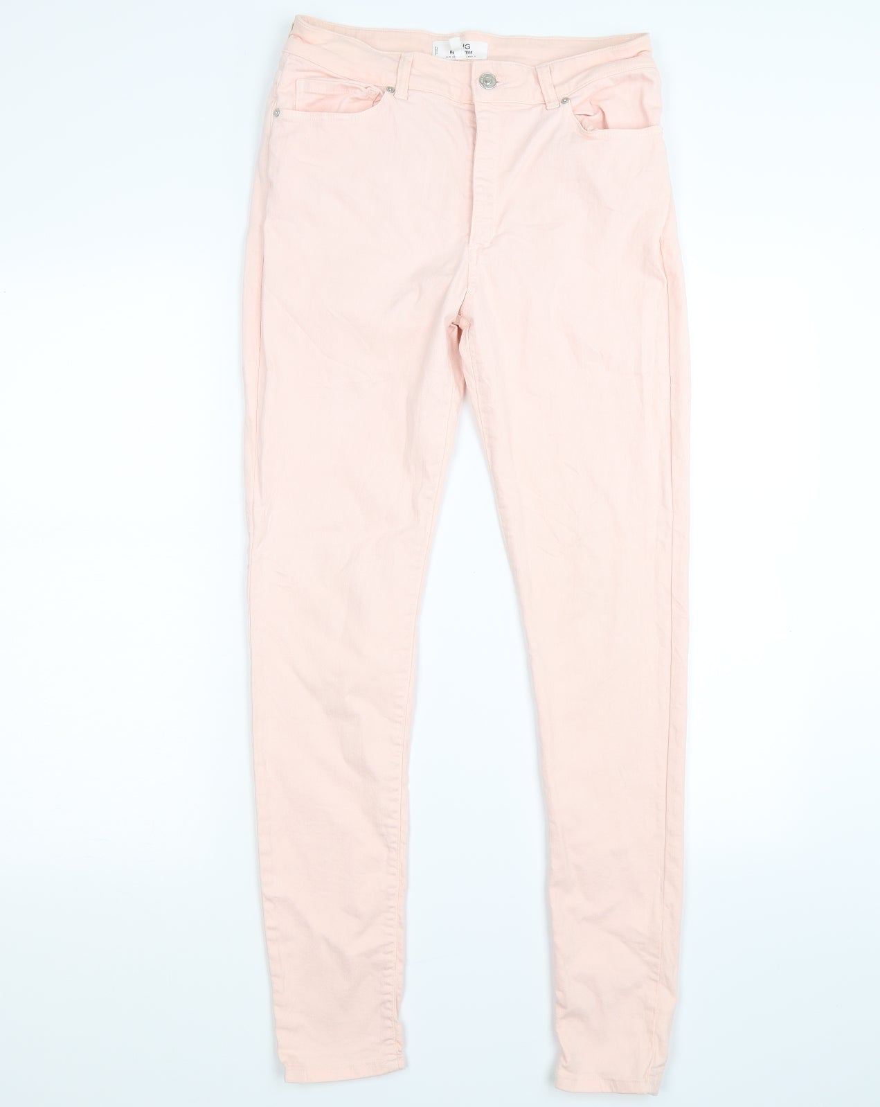 Mango Womens Pink  Denim Skinny Jeans Size 14 L31 in