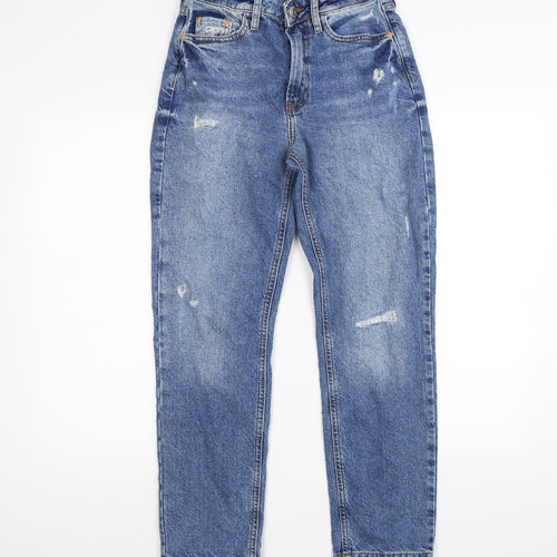 River Island Womens Blue  Denim Straight Jeans Size 10 L27 in