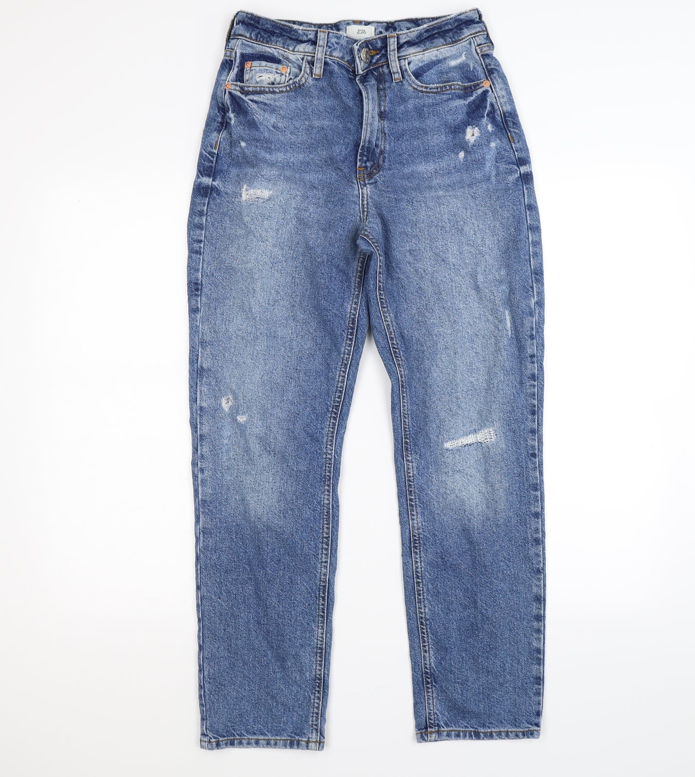 River Island Womens Blue  Denim Straight Jeans Size 10 L27 in