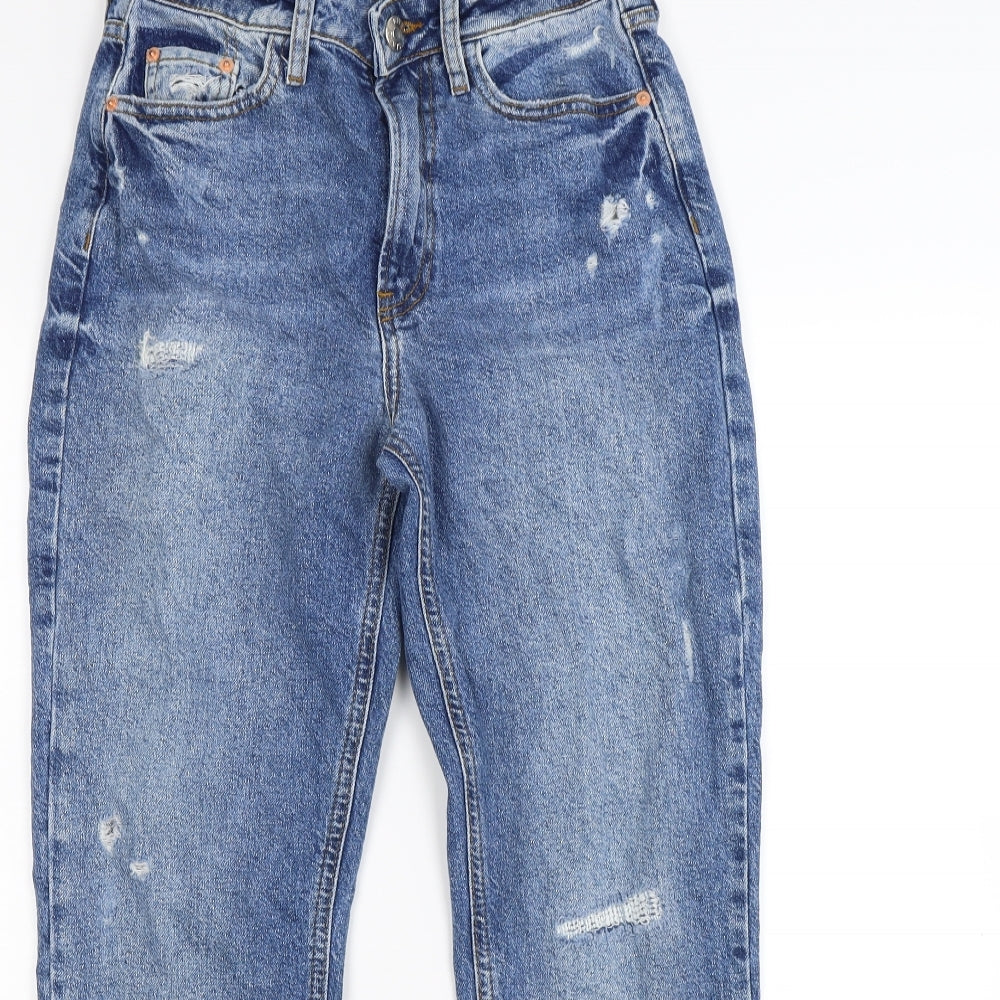River Island Womens Blue  Denim Straight Jeans Size 10 L27 in