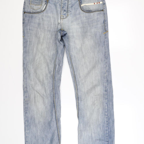 Blue Inc Mens Blue  Denim Straight Jeans Size 34 L32 in
