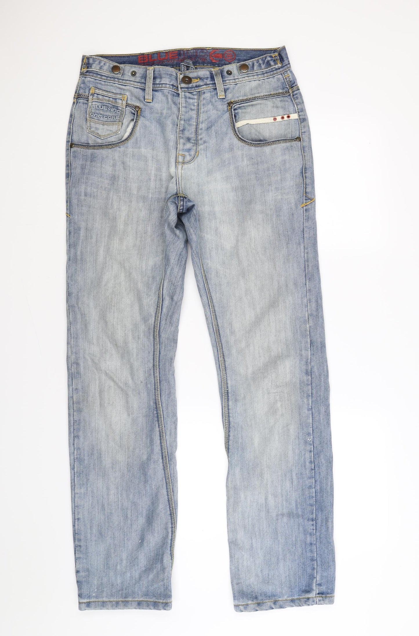 Blue Inc Mens Blue  Denim Straight Jeans Size 34 L32 in