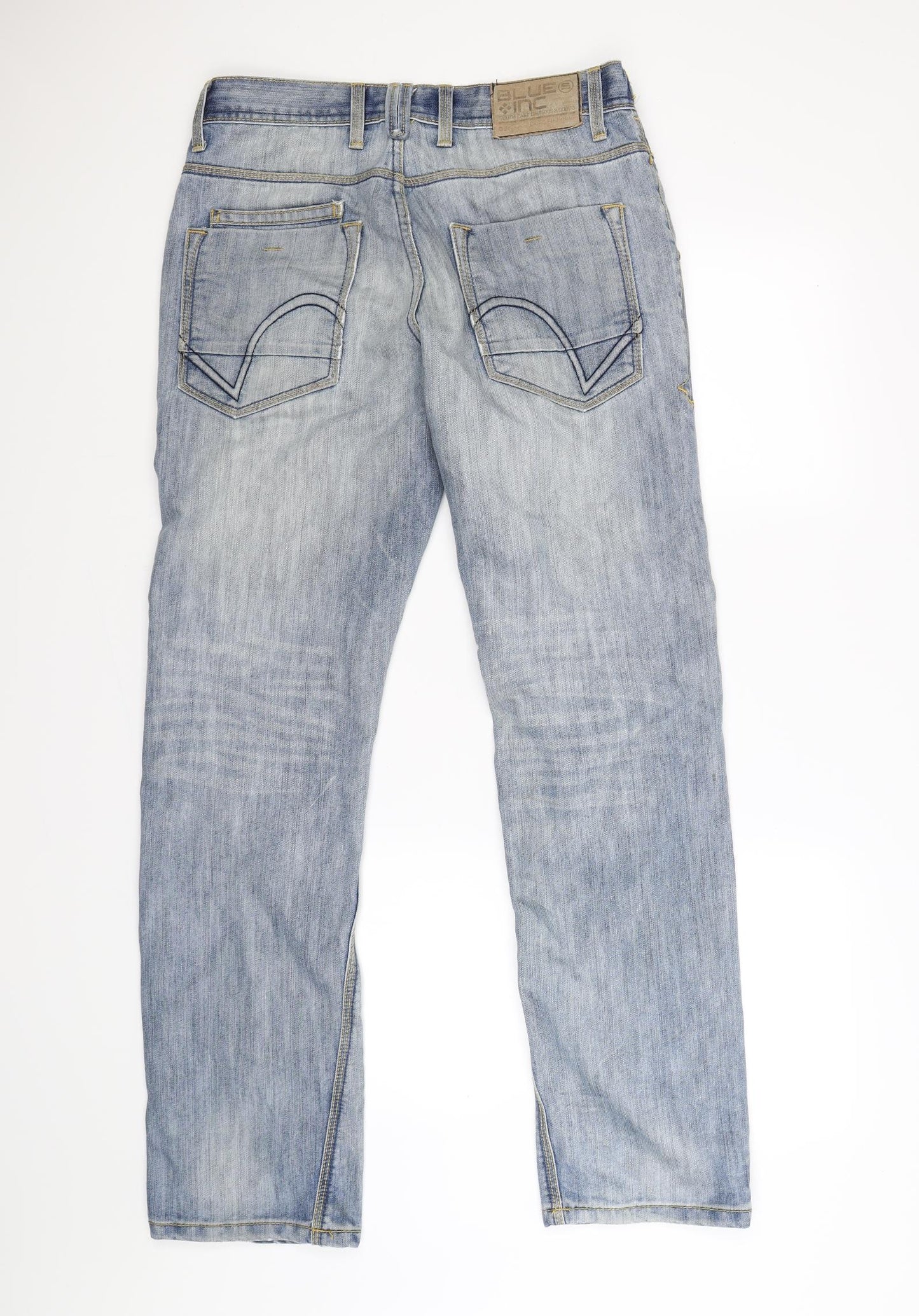 Blue Inc Mens Blue  Denim Straight Jeans Size 34 L32 in