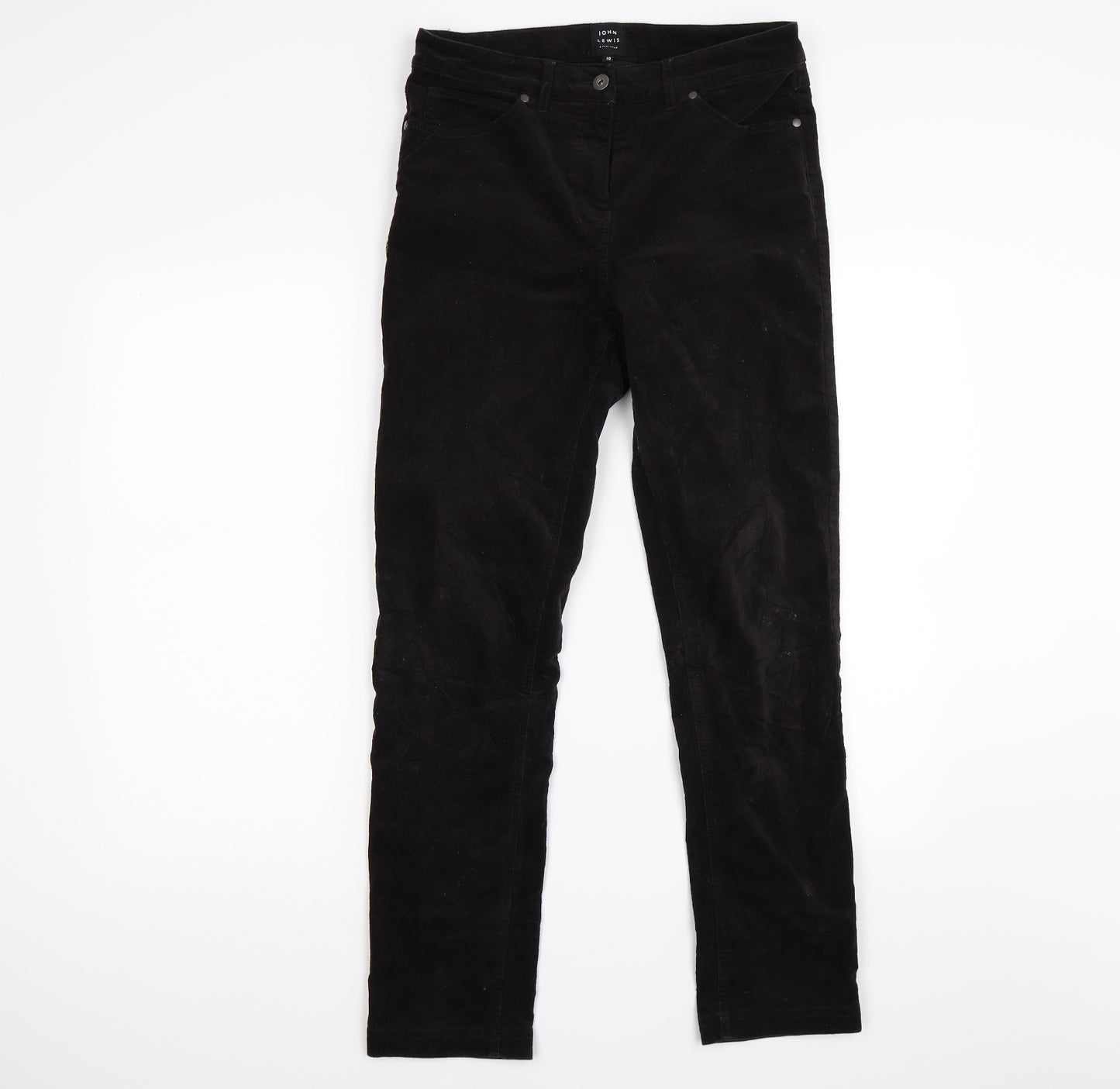 John Lewis Womens Black Striped Corduroy Skinny Jeans Size 10 L28 in