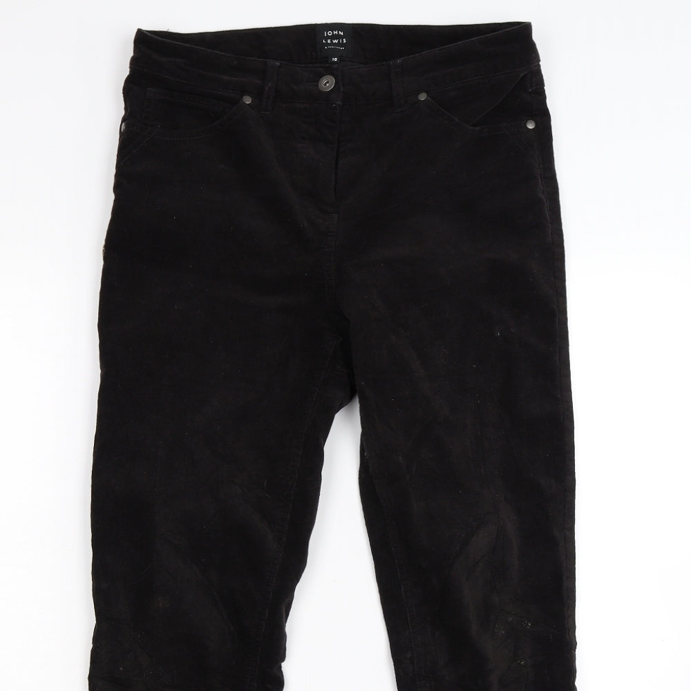 John Lewis Womens Black Striped Corduroy Skinny Jeans Size 10 L28 in