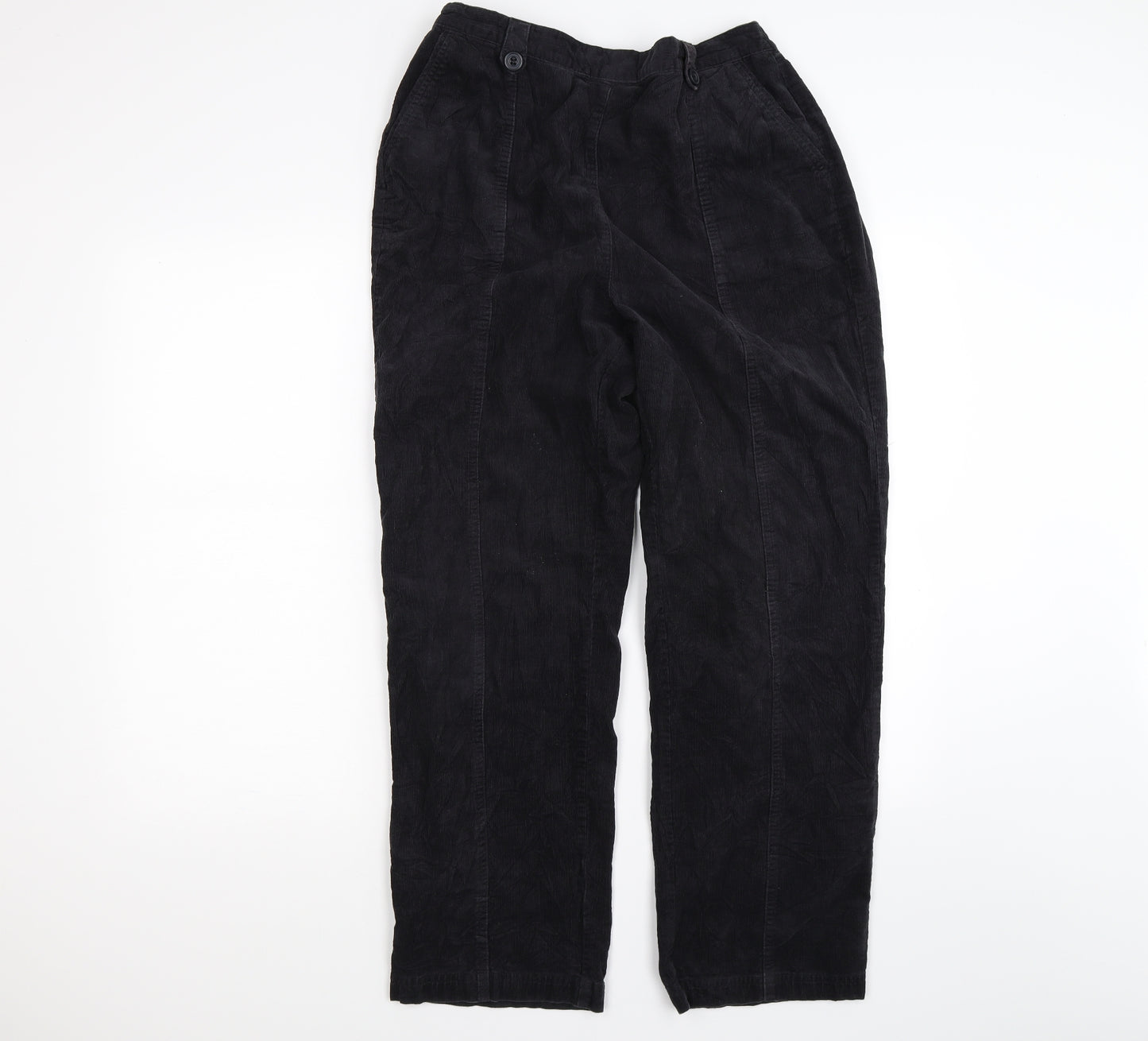EWM Womens Blue Striped Corduroy Straight Jeans Size 14 L25 in