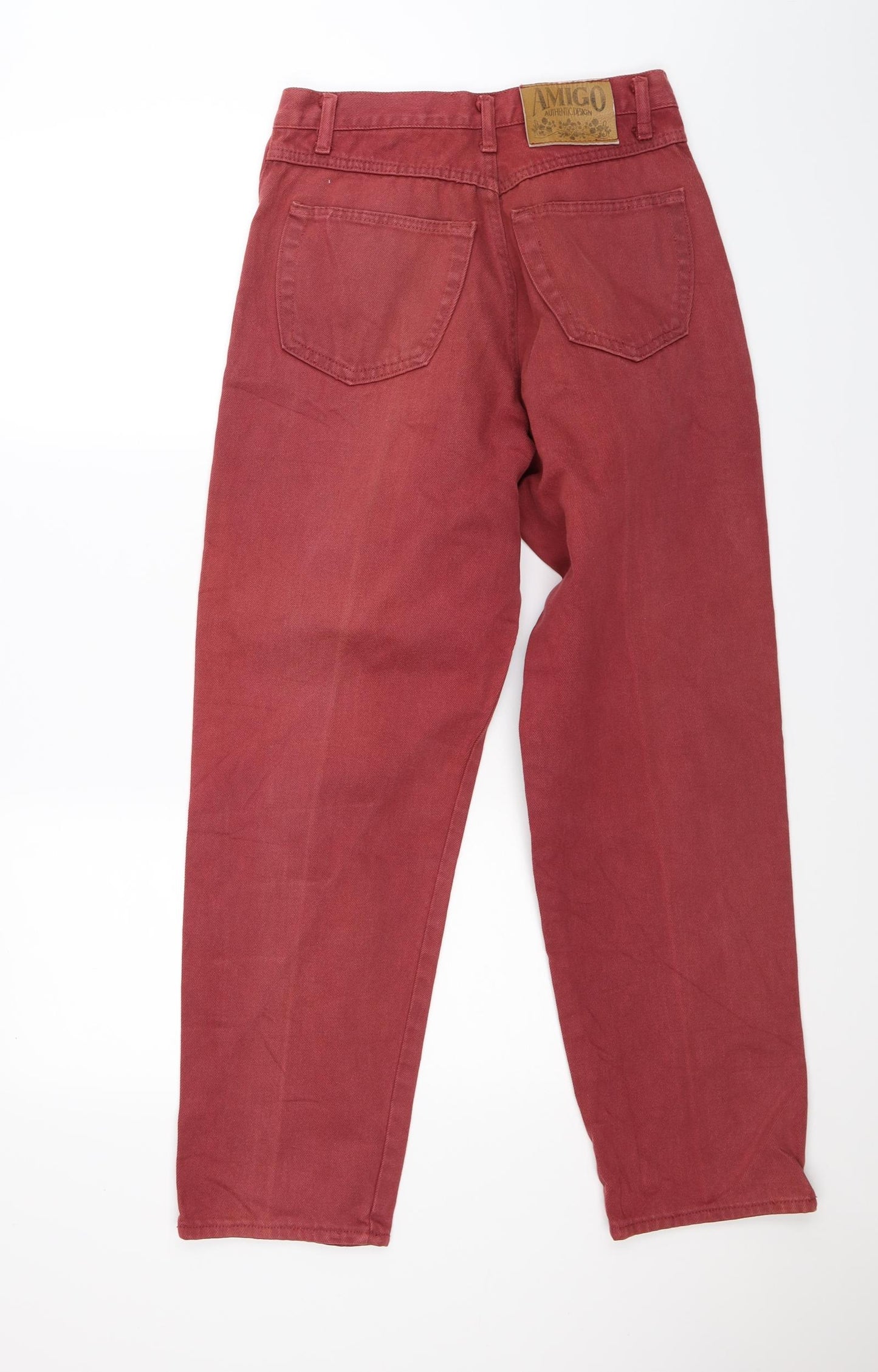 amigos Womens Red  Denim Tapered Jeans Size 14 L29 in