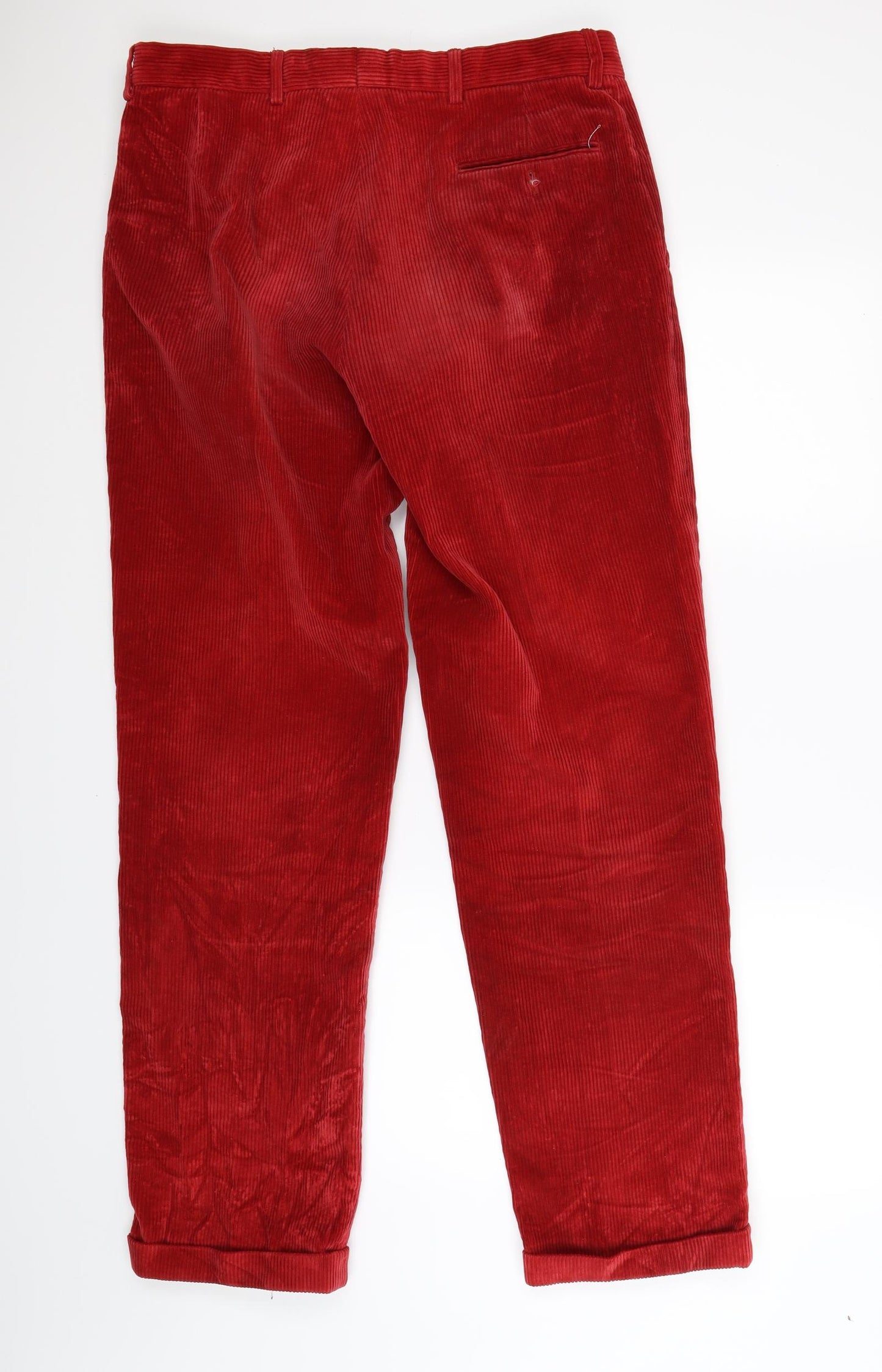 House of Bruar Mens Red Striped Corduroy Trousers  Size 36 L32 in