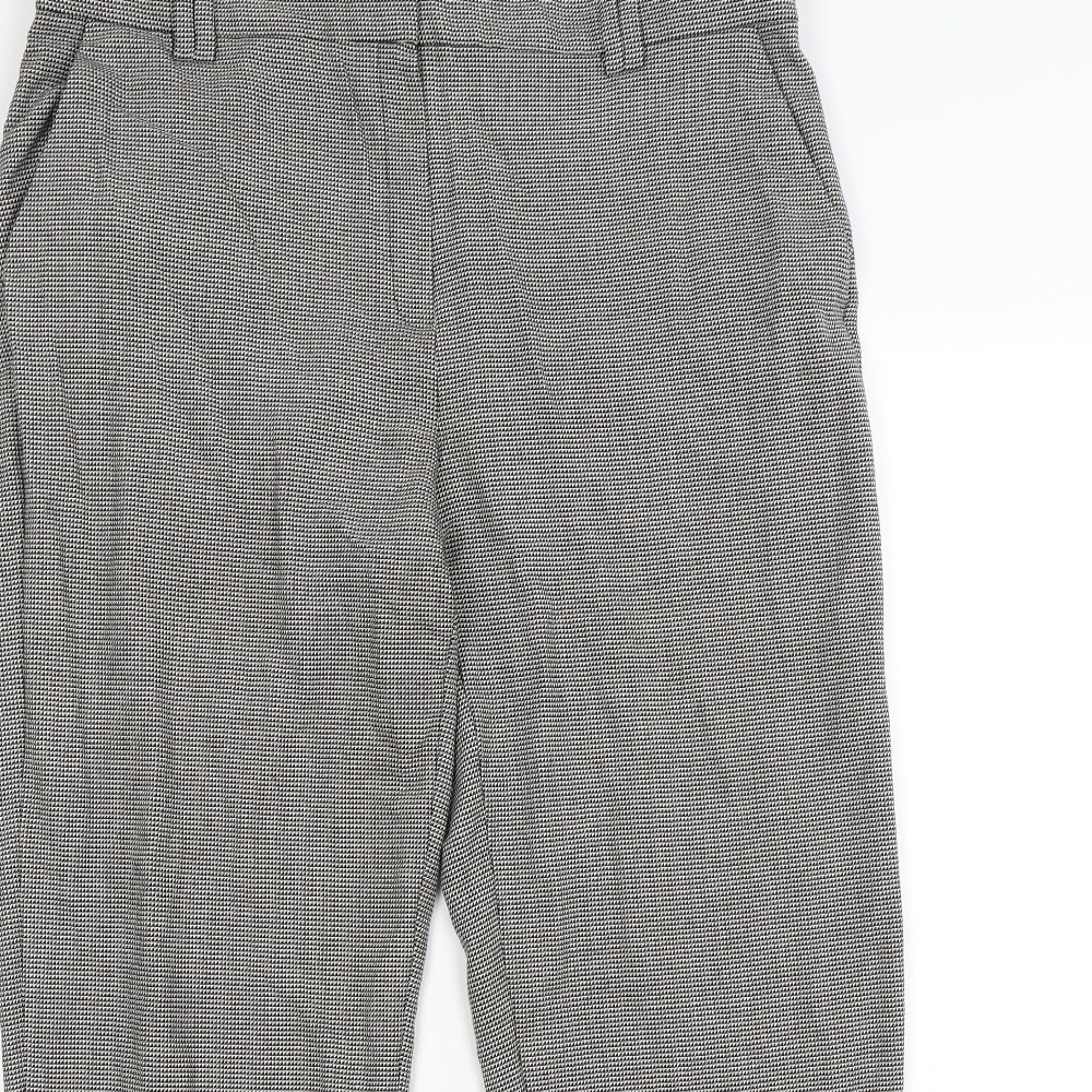 Marks and Spencer Womens Grey Check  Trousers  Size 14 L26 in