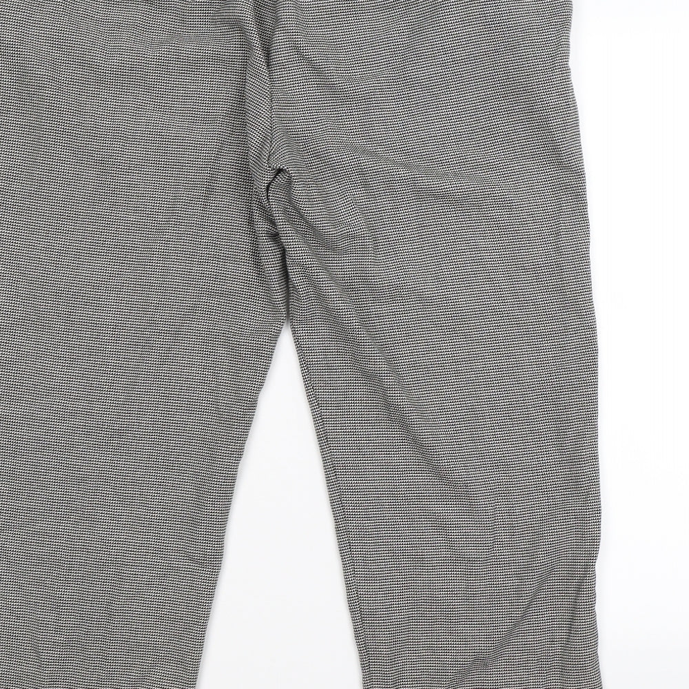 Marks and Spencer Womens Grey Check  Trousers  Size 14 L26 in
