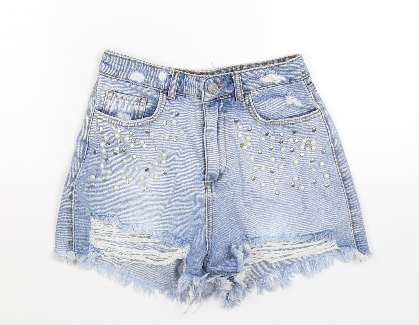 denim co Womens Blue  Denim Hot Pants Shorts Size 8 - pearls