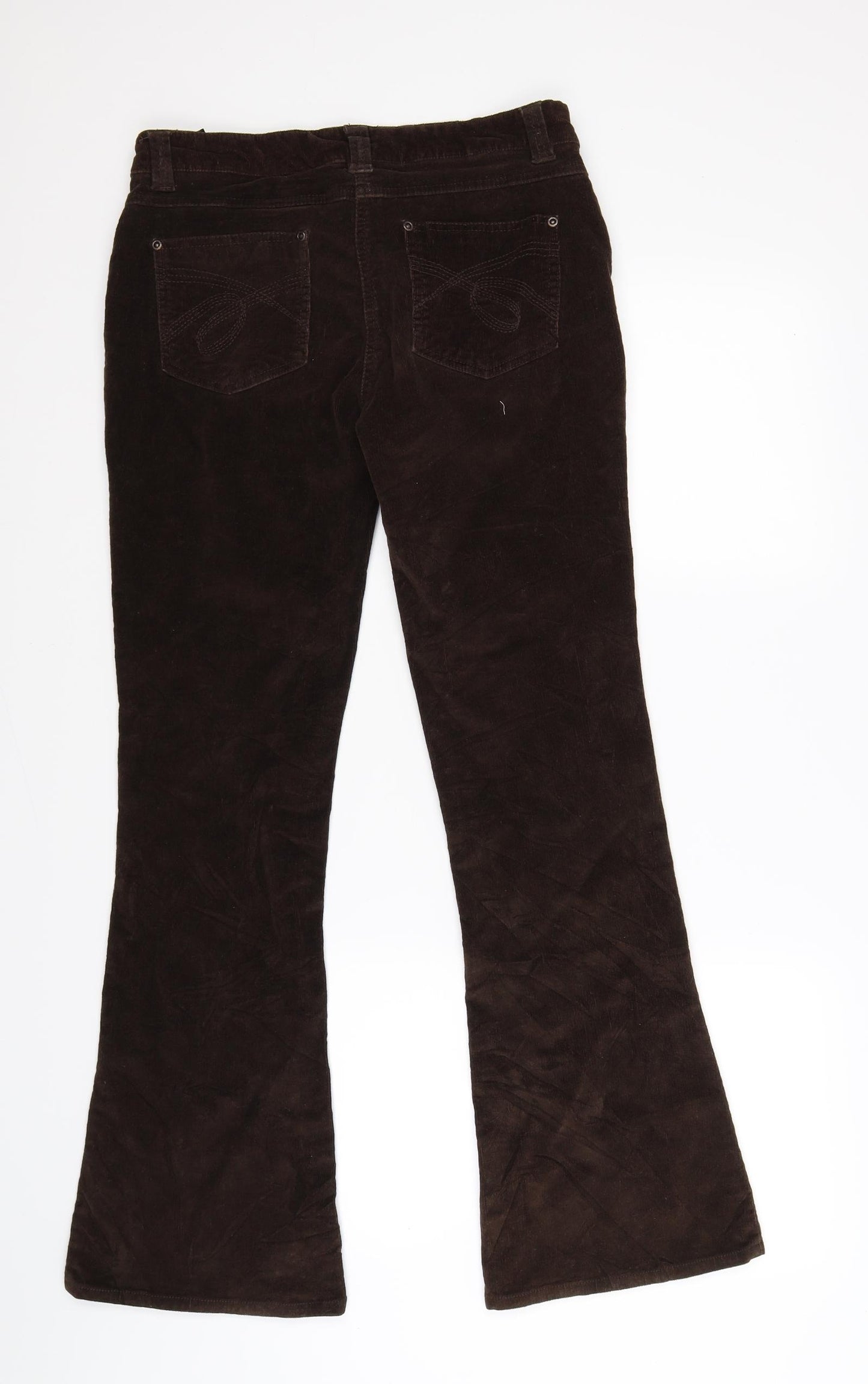 Dorothy Perkins Womens Brown  Corduroy Bootcut Jeans Size 10 L30 in