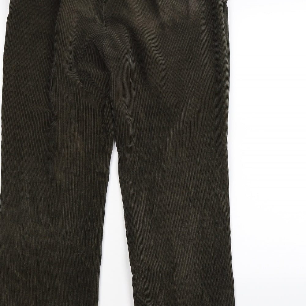 zantos Mens Green Striped Corduroy Straight Jeans Size 32 L32 in