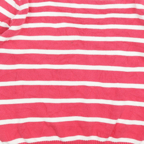 isle Womens Pink Striped Knit Pullover Jumper Size S