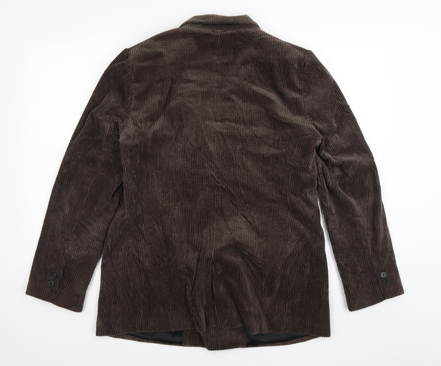 Zara Womens Brown Striped Corduroy Jacket Blazer Size XL