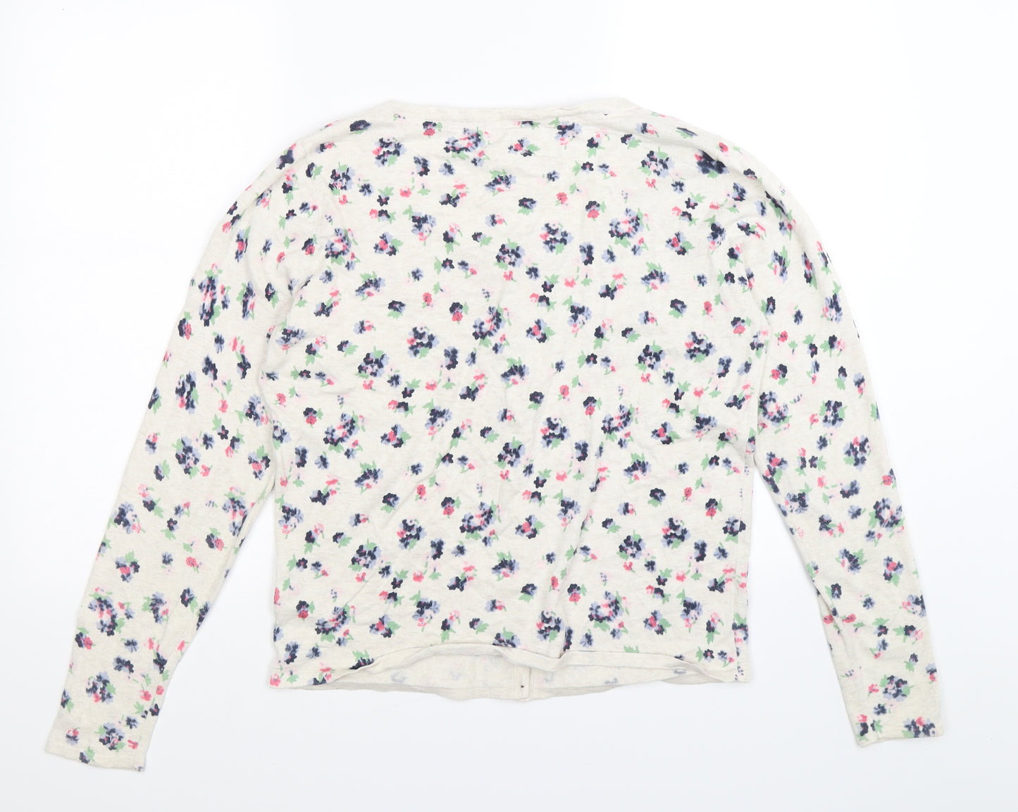 Fat Face Womens Beige Floral Knit Cardigan Jumper Size 16