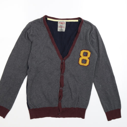 Cedar Wood State Mens Grey  Knit Cardigan Jumper Size XS