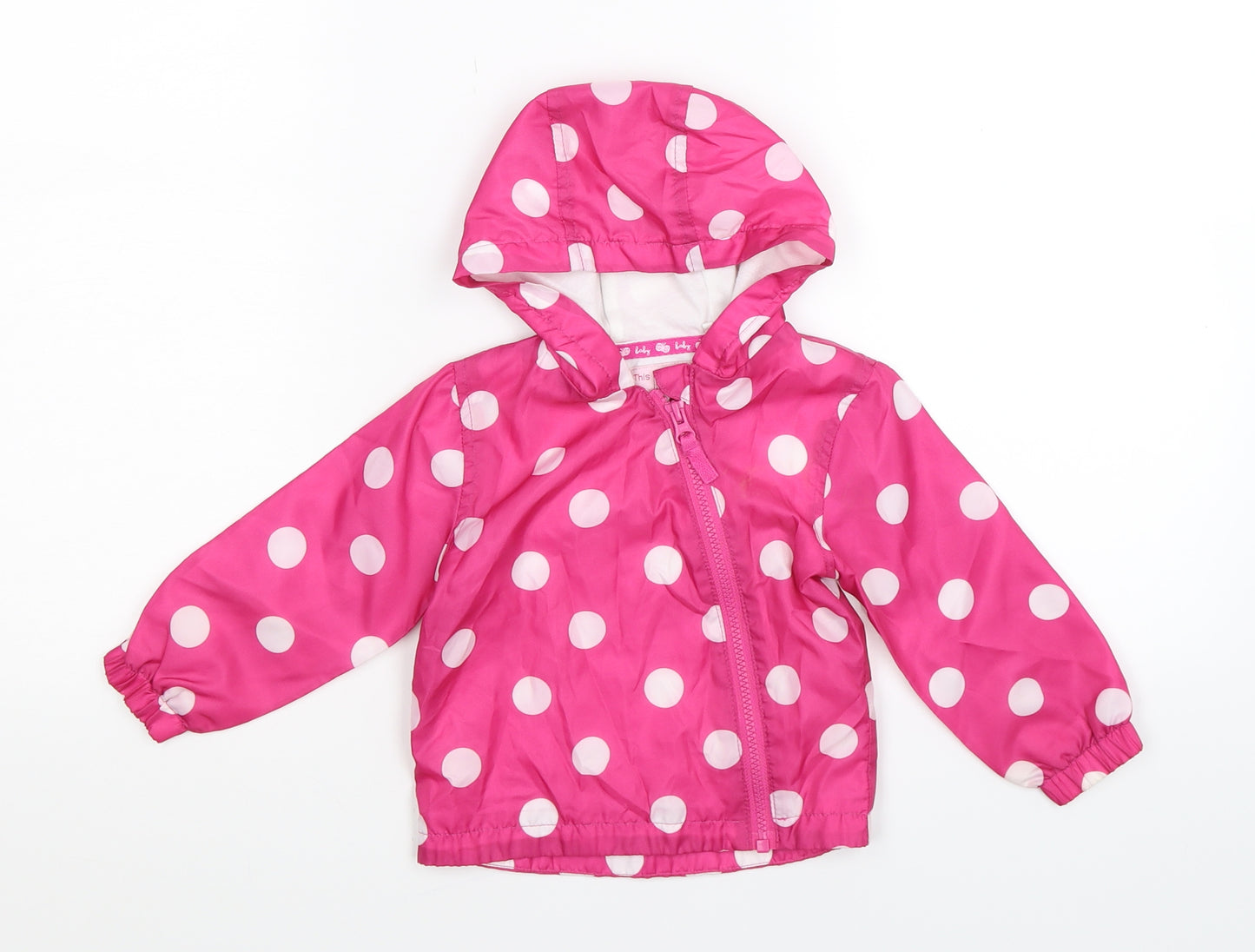 TU Girls Pink Polka Dot  Rain Coat Coat Size 6-9 Months