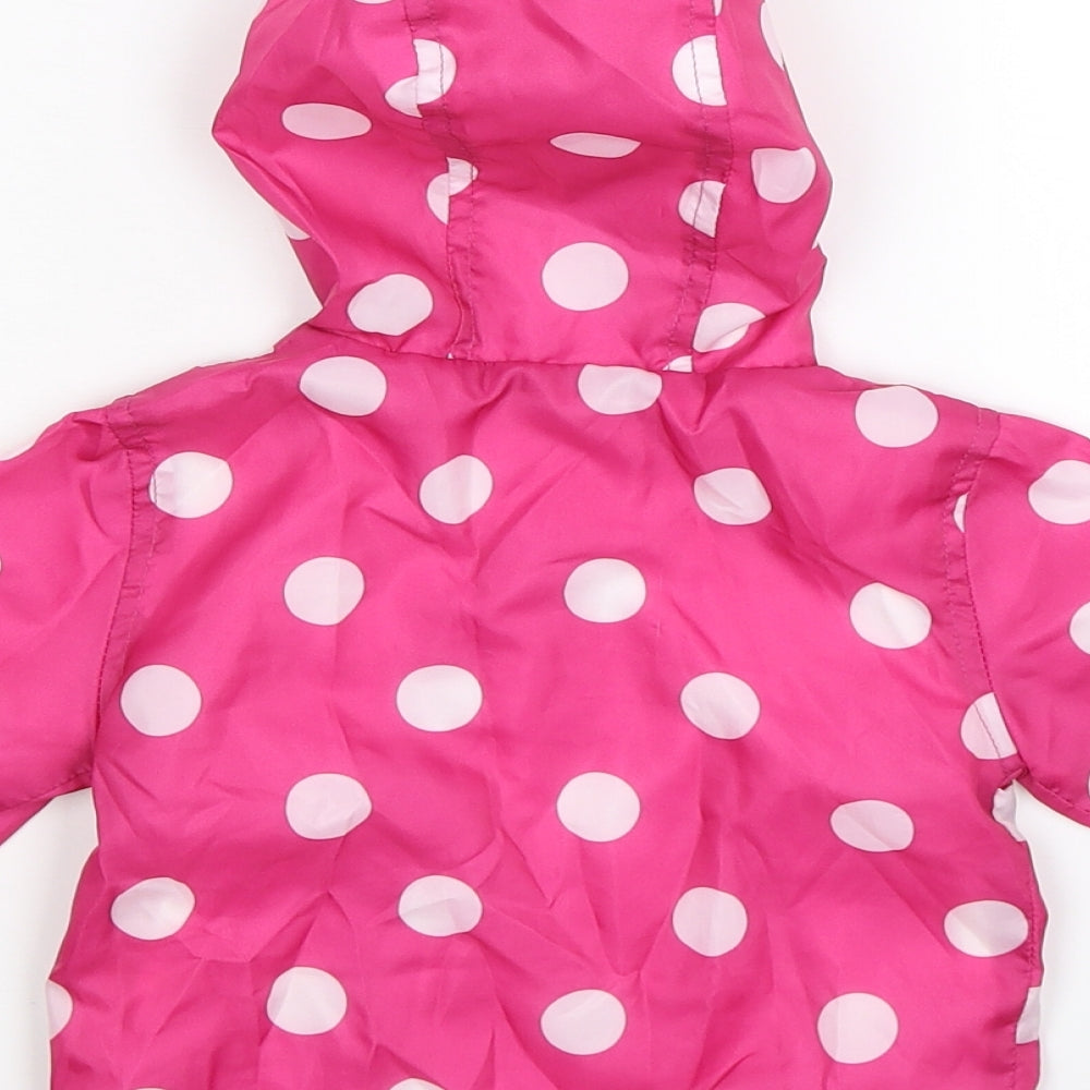 TU Girls Pink Polka Dot  Rain Coat Coat Size 6-9 Months