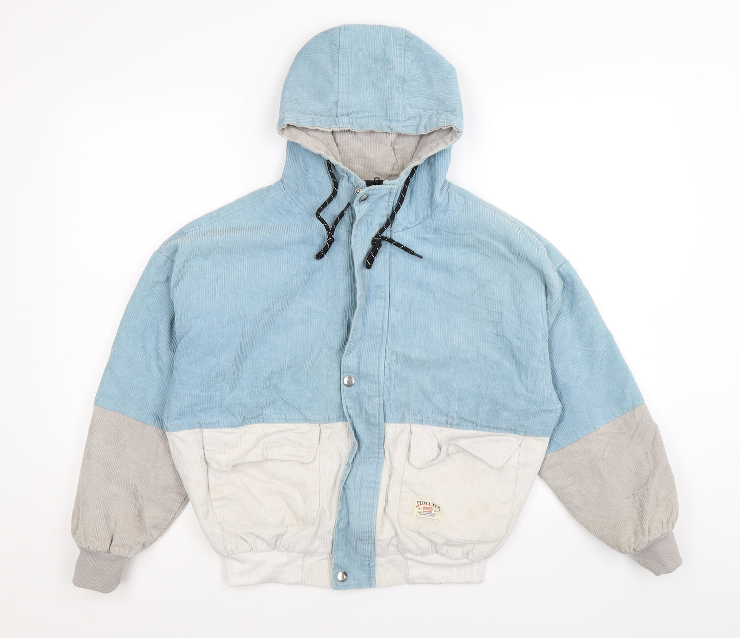 Zaful Mens Blue Striped Corduroy Jacket  Size S