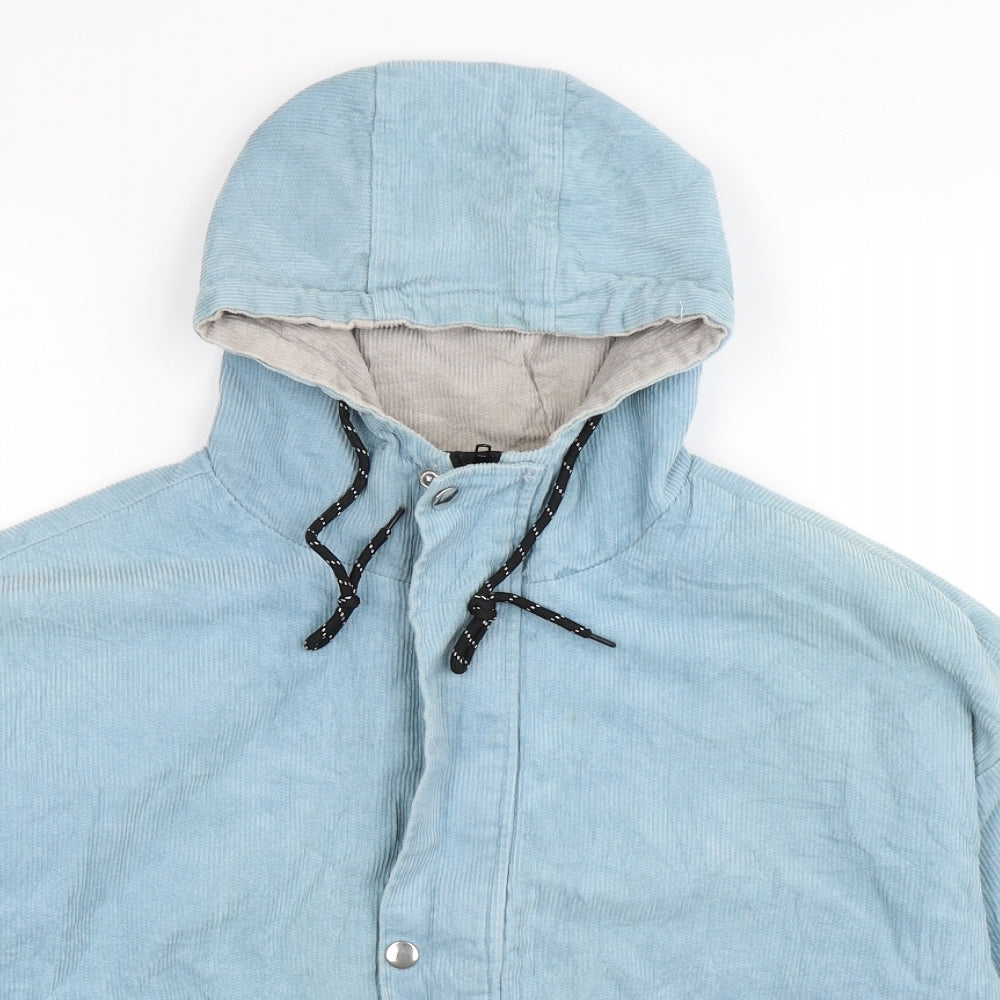 Zaful Mens Blue Striped Corduroy Jacket  Size S