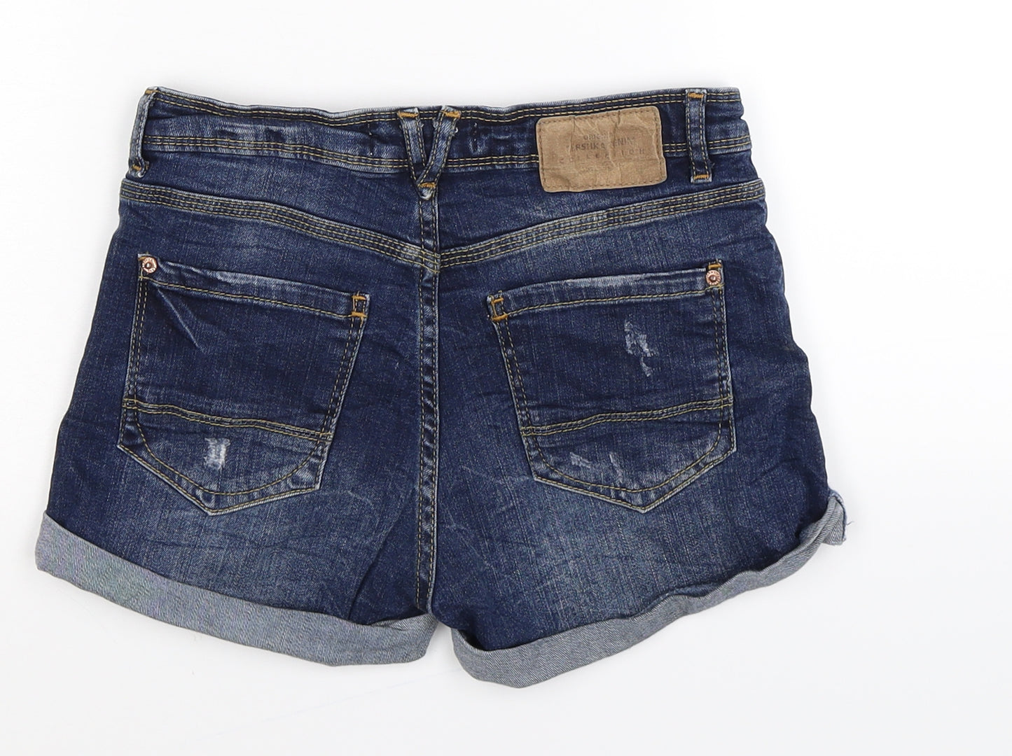 Bershka Womens Blue  Denim Hot Pants Shorts Size 6
