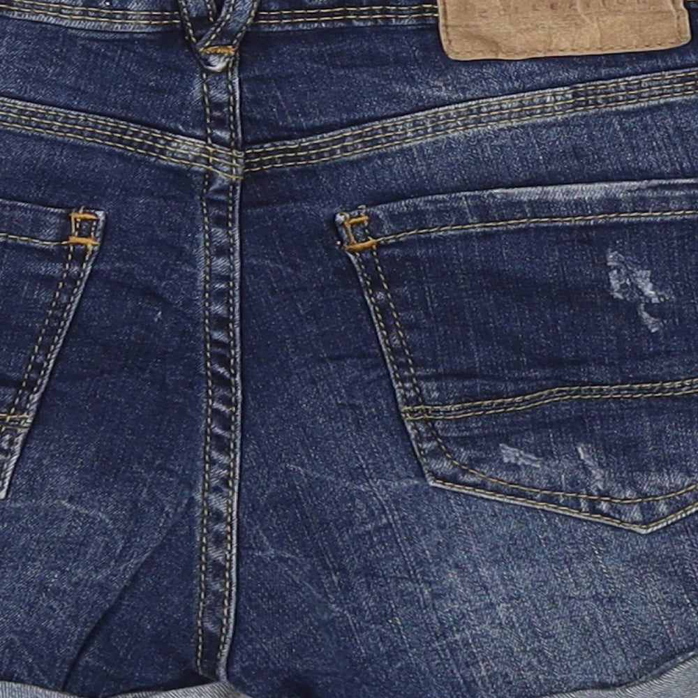 Bershka Womens Blue  Denim Hot Pants Shorts Size 6