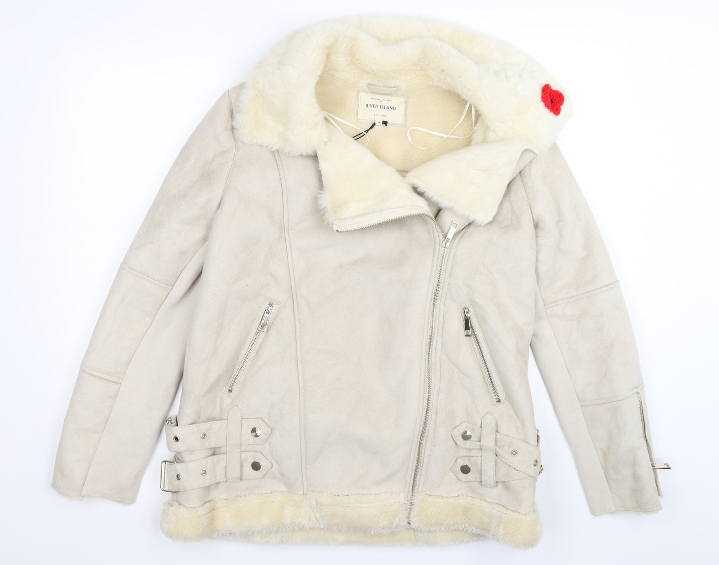 River Island Womens Beige  Velour Jacket  Size 16