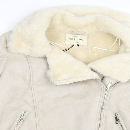River Island Womens Beige  Velour Jacket  Size 16