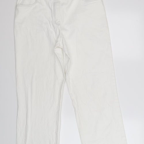 baisler Womens White  Denim Straight Jeans Size 14 L22 in