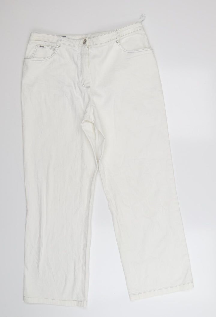 baisler Womens White  Denim Straight Jeans Size 14 L22 in