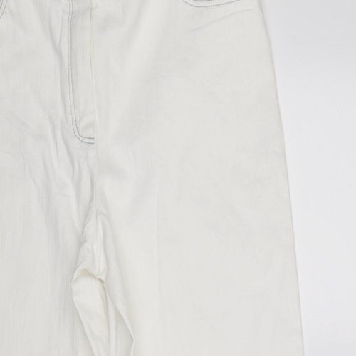 baisler Womens White  Denim Straight Jeans Size 14 L22 in