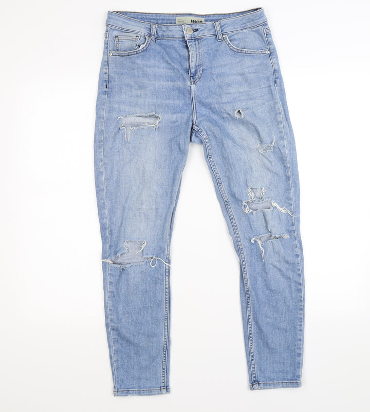 Topshop Womens Blue Denim Skinny Jeans Size S L30 in