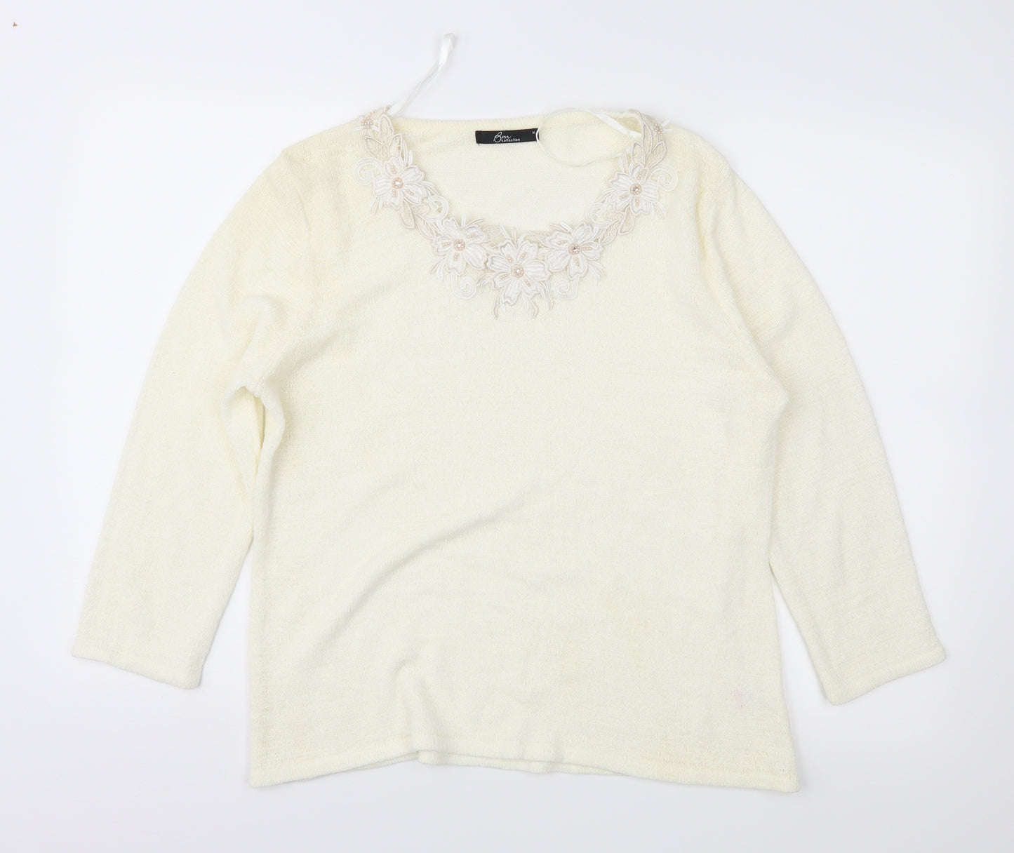 BM Womens Ivory   Pullover Jumper Size M