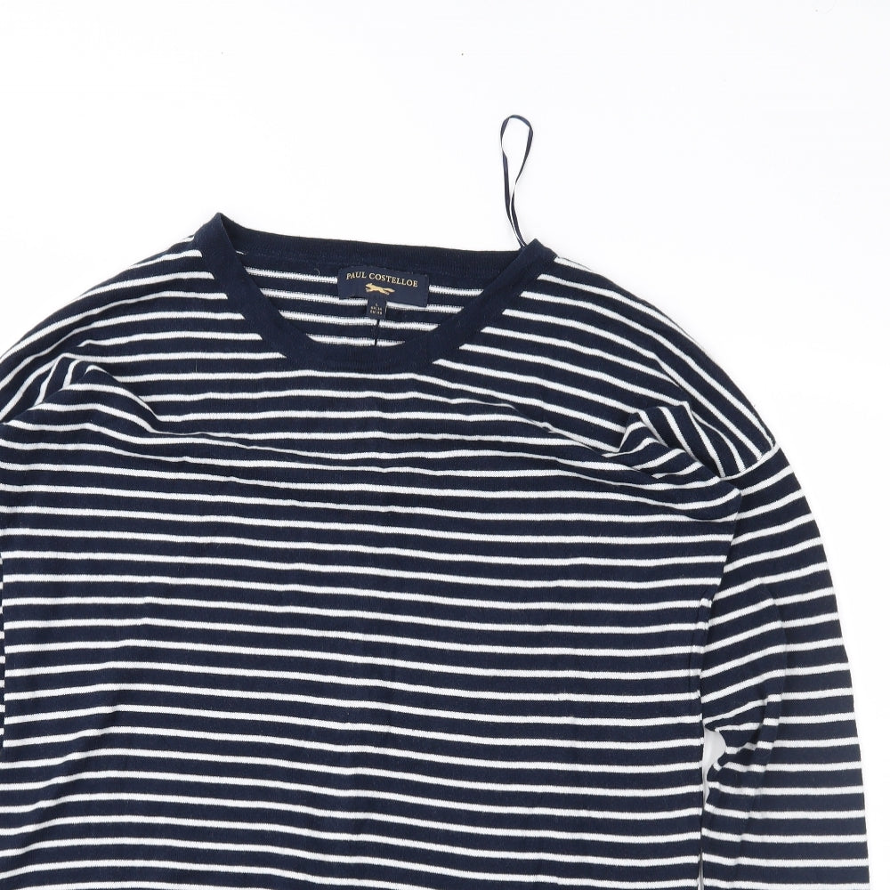Paul Costelloe Womens Black Striped  Pullover Jumper Size L